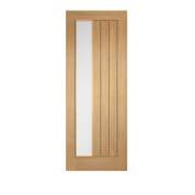 Oak Mexicano Clear Glazed Offset Internal Door Wooden Timber